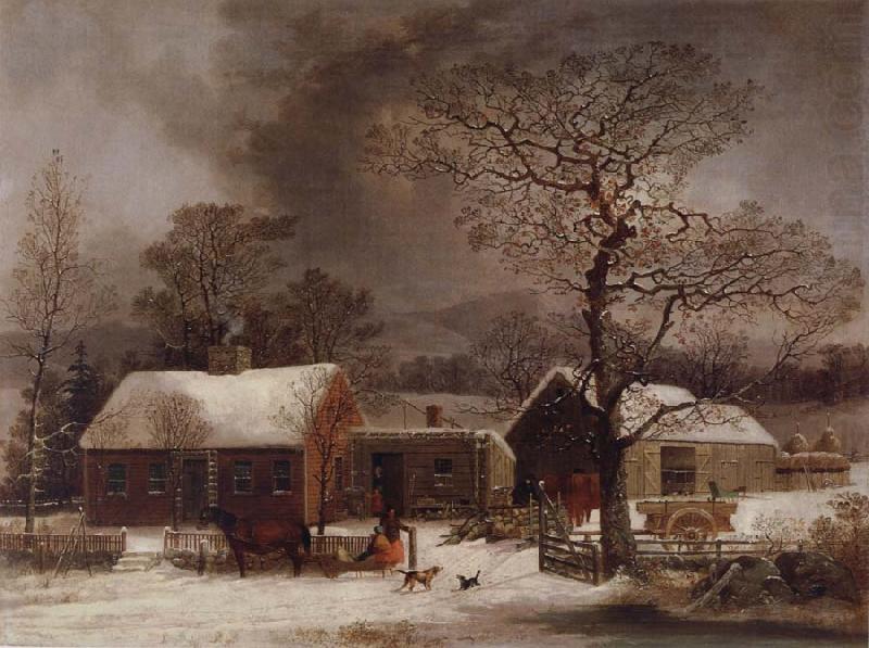 George Henry Durrie Winter Scene in New Haven,Connecticut china oil painting image